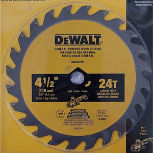Dewalt 4-1/2" 24-Tooth General Purpose Wood Cutting Blade (DWA412TCT)